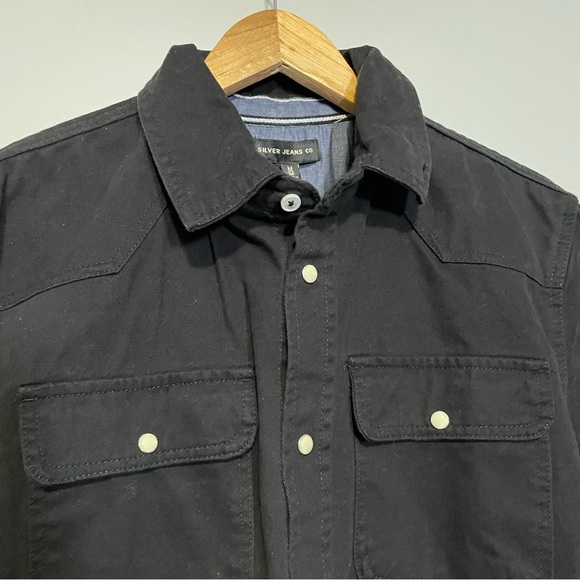 *NWT* Silver Jeans Co Men’s Long Sleeve Snap Button Up Top‎ - Black / sz. Mediun - Picture 6 of 10